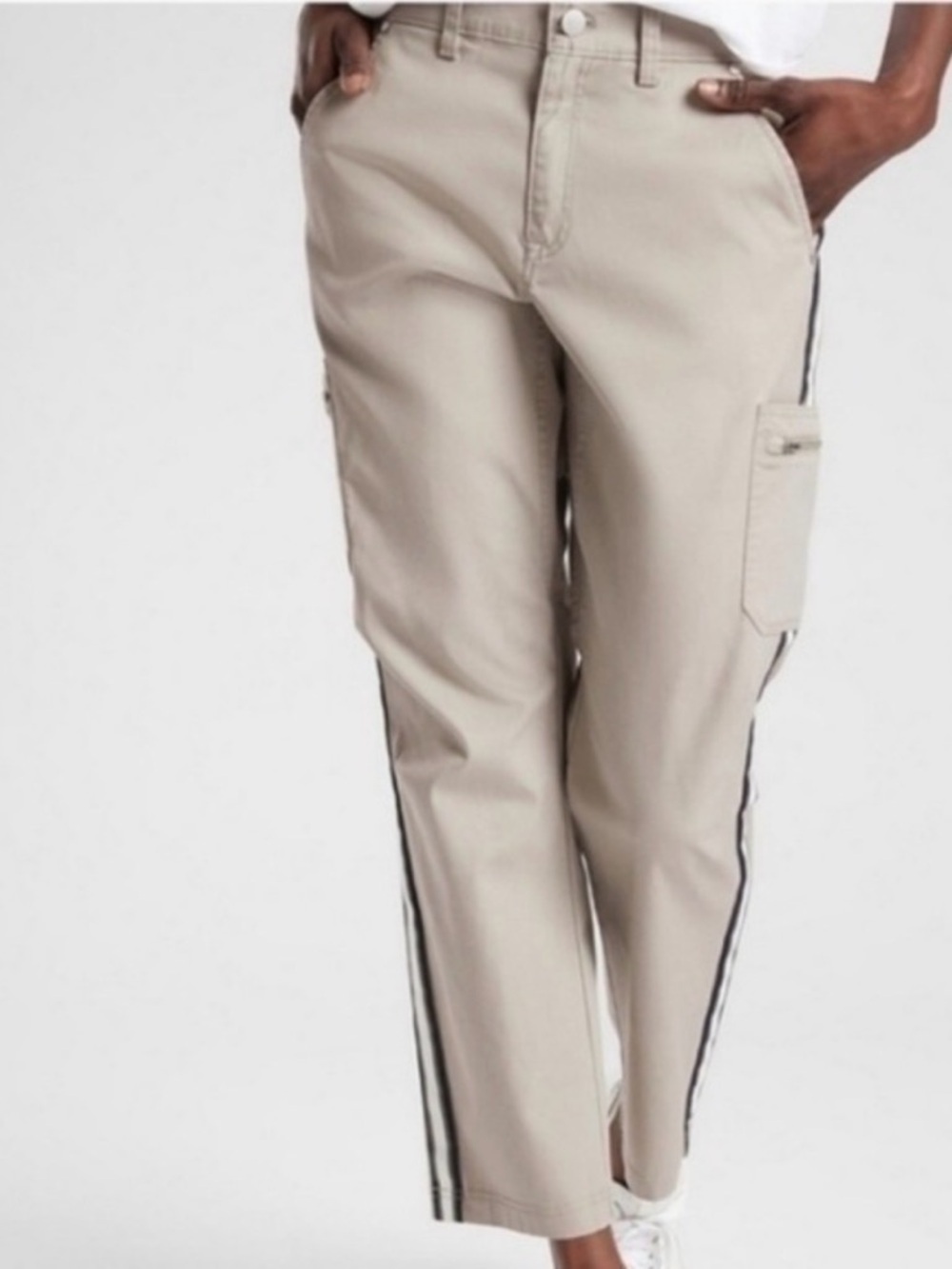 Athleta Summit Cargo Straight-Leg Pants with Side Stripes